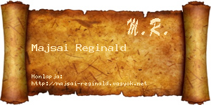 Majsai Reginald névjegykártya